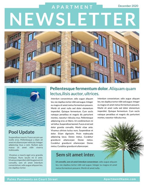 Apartment Complex Newsletter Templates
